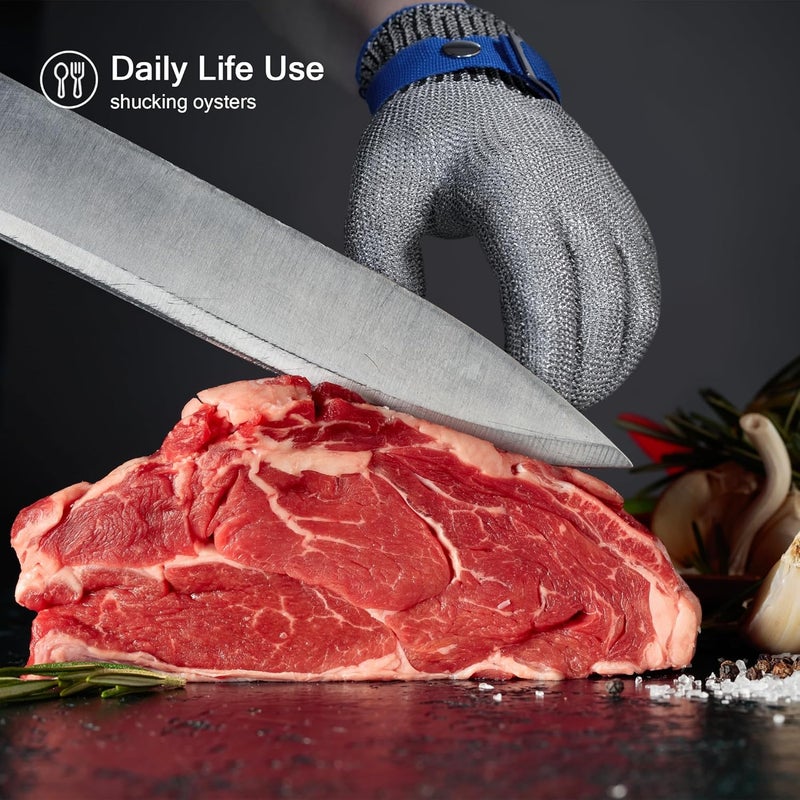 Zeego ANSI A9 Cut Resistant Glove, Food Grade Stainless Steel Mesh Metal Glove, Suitable for Mandoline, Kitchen Cooking,Butcher Meat Cutting and Oyster Shucking(Large Size) - Image 3